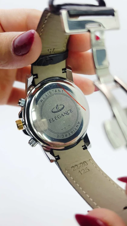 ساعت مچی زنانه الگانس Elegance با بند چرم و سبک 3موتوره