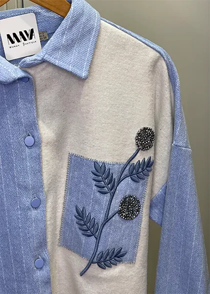 شومیز فوتر دورنگ