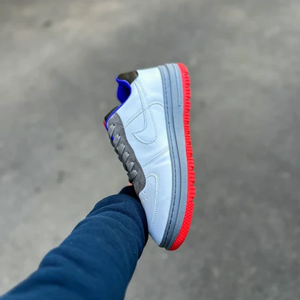 کتانی ایرفورس سفید طوسی بزرگ پا کد 455100