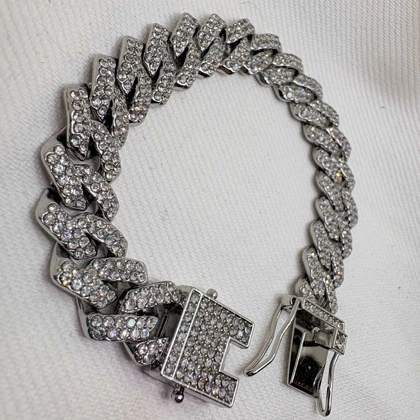 دستبند چین فول نگین | فقل کتابی