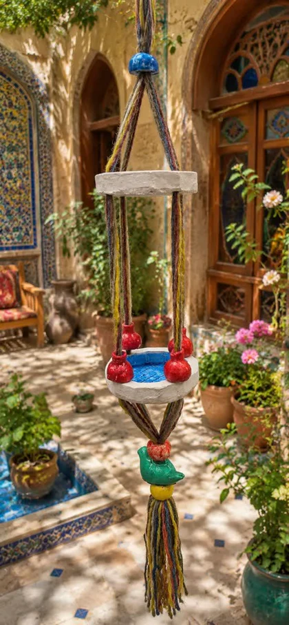 آویز چوبی کنفی گنجشک