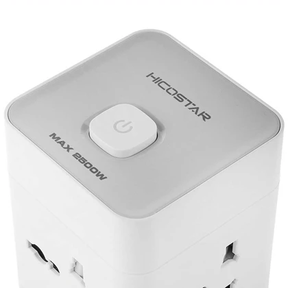چند راهی برق 8 سوکت 2500 وات، دو USB و دو تایپ‌سی هایکواستار Hicostar HS-PS322