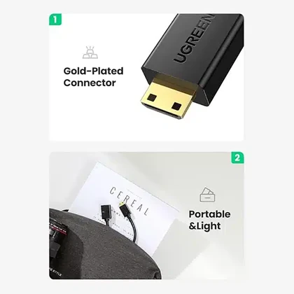 کابل تبدیل مینی HDMI به HDMI ماده یوگرین UGREEN مدل 20137