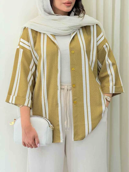 شومیز آستین پاکتی طرح راه راه