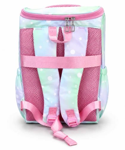 کوله پشتی وارداتی صندوقی فانتزی مدل کرومی سبز صورتی کد 672