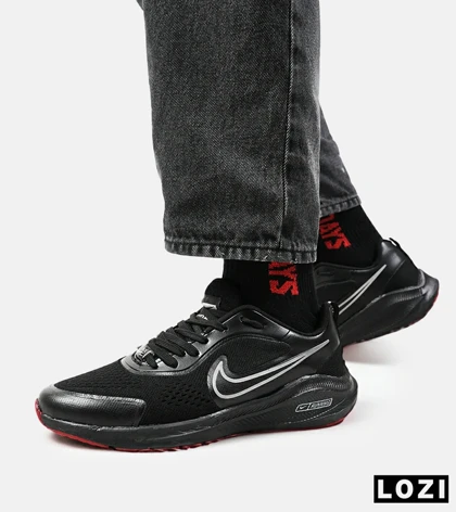 کفش کتانی مردانه و زنانه مشکی قرمز نایک NIKE PEGASUS V10 مدل 2026