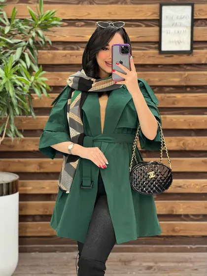 بارانی کمردار آستین شیپوری