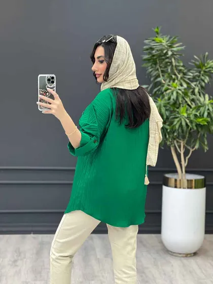 مانتو دو جیب آستین پاگن