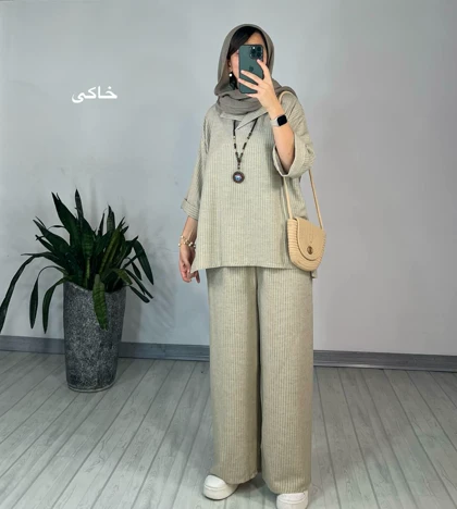 ست تونیک و شلوار تافته 3