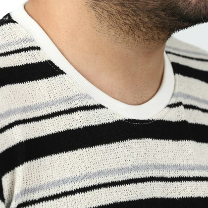 تیشرت آستین کوتاه بافت مردانه سیزر مدل 15512062