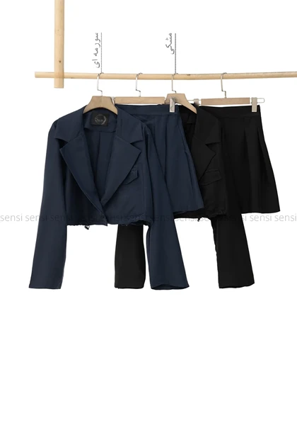 ست کراپ کت دامن کج راه کد1005530