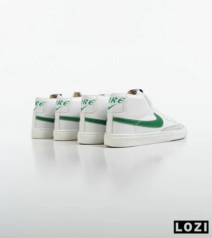 کفش کتانی ساق‌دار سفید سبز مردانه نایک NIKE blazer