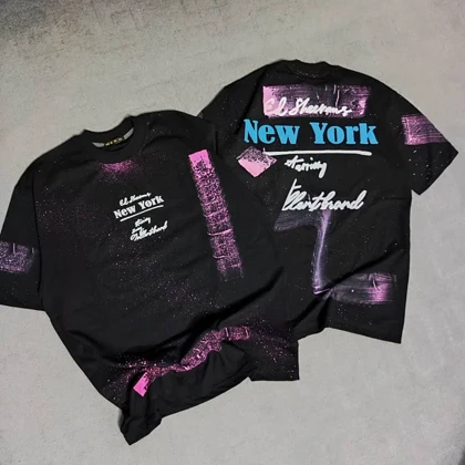 تیشرت NEW YOEK مشکی سایز XxL (توضیحات توجه کنید راهنمای سایز)