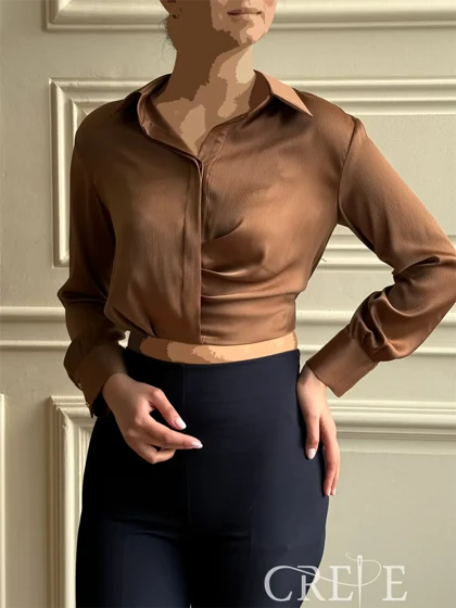 شومیز کراپ پیله دار جلو دکمه