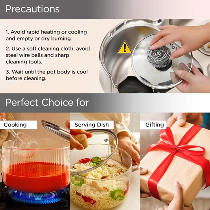 قابلمه پیرکس 1/7 لیتری شیار دار