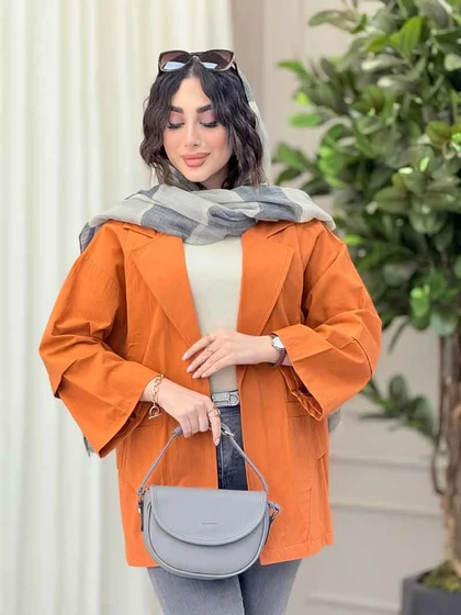 مانتو برش هلالی دو جیب آرزو