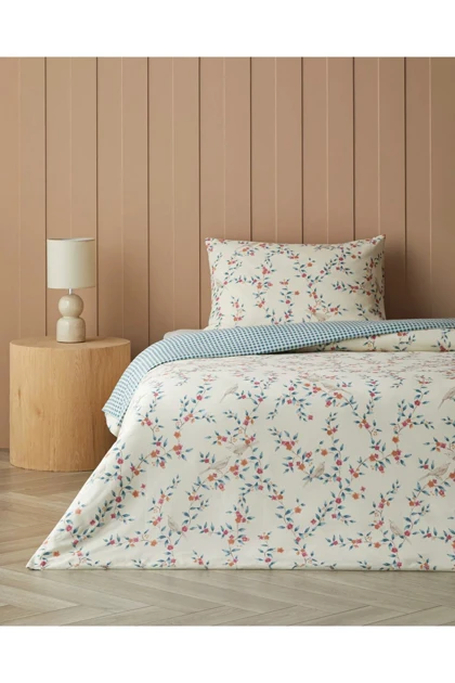 سرویس روتختی یک نفره English Home مدل Blossom Chorus پنبه - سبز-کرم
