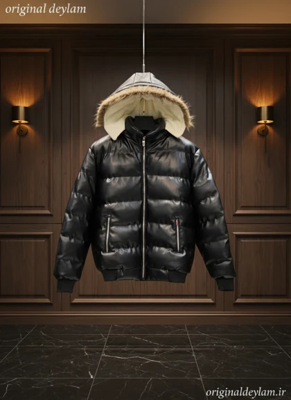 کاپشن چرم پفکی مردانه-بسیار ضخیم و با کیفیت