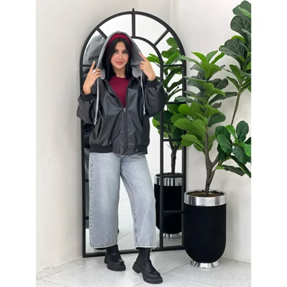 کاپشن چرم دخترانه