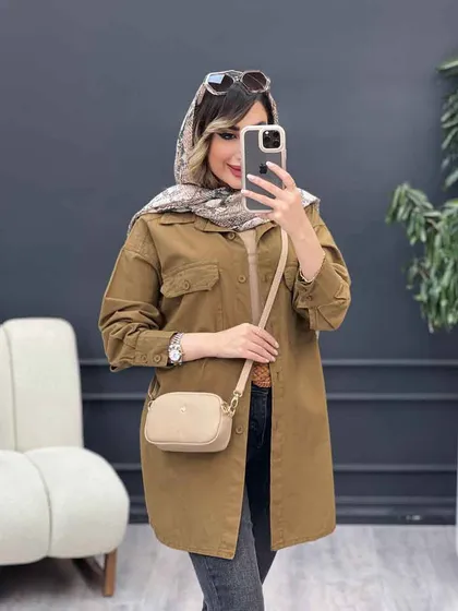 مانتو دو جیب پاکتی محنا