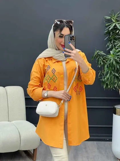 مانتو لینن طرح لوزی