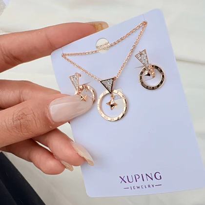 نیم ست اشکال هندسی ژوپینگ همراه زنجیر