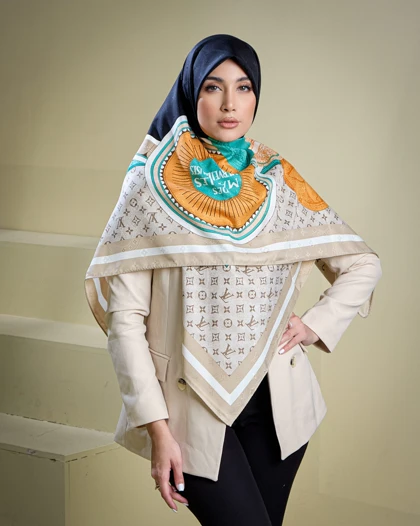 روسری ابریشم ژاکارد ال وی 30134