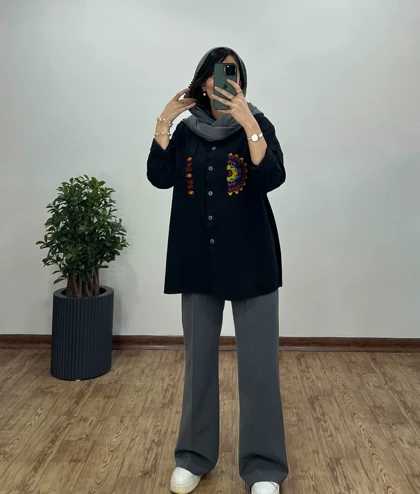مانتو گلدوزی خورشید