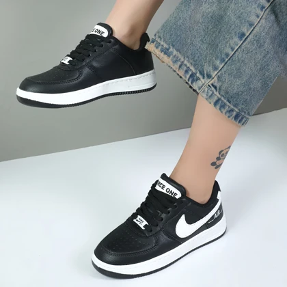 کتانی نایک ایرفورس زنانه nike air force رنگ مشکی تمام کد 6226