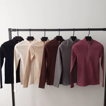 بلوز کبریتی نیم زیپ