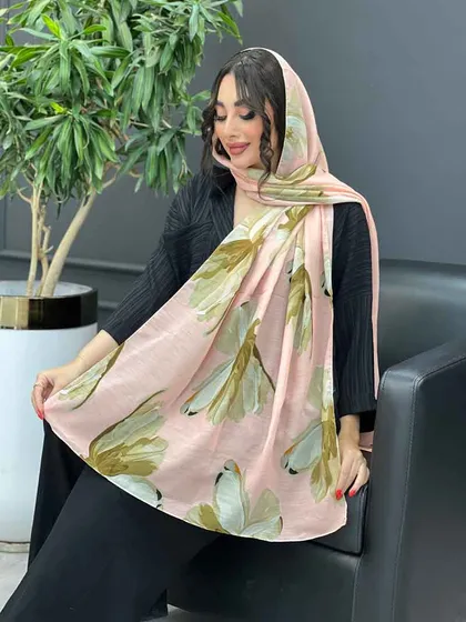 شال حریر نخ طرح گل