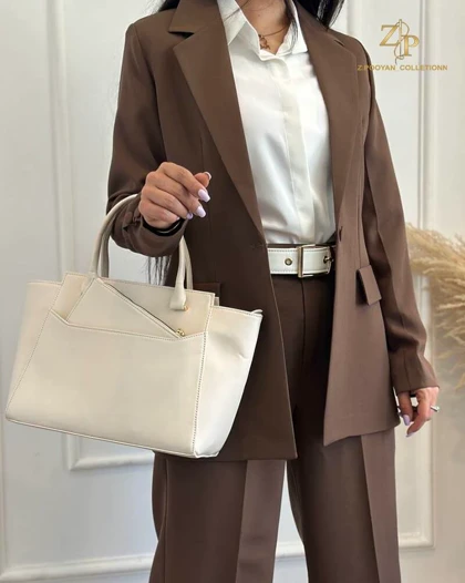 کت و شلوار زنانه کرپ ساینی
