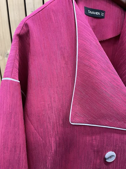 کت کتان لمه مغزی دوزی