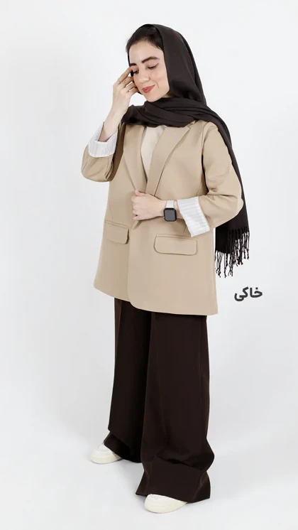 کت بلوئه آستین راه راه