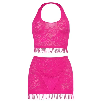 بادی دو تکه رنگ صورتی برند wishes کد 806