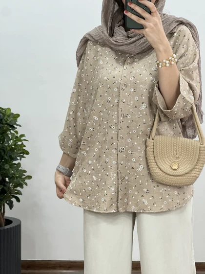تونیک مانتویی لینن گلسا 3 کد 2964