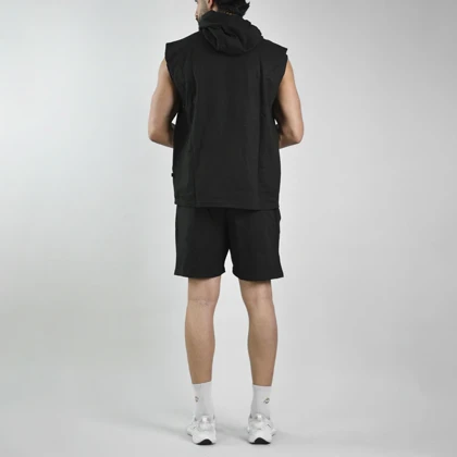 ست رکابی کلاهدار و شلوارک اسپرت الو مدل HS-4C0473 مشکی