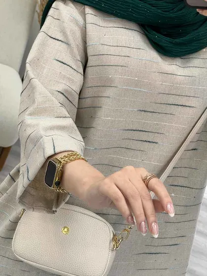 مانتو لینن نچرال یقه چاک
