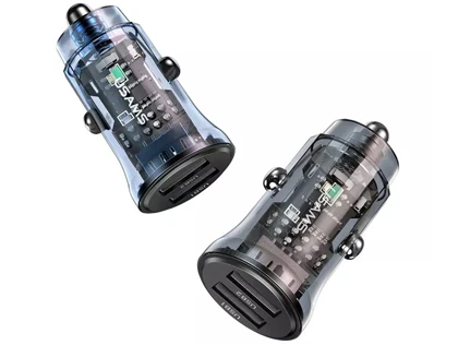 شارژر فندکی فست شارژ ماشین یواس‌بی طرح شفاف یوسامز US-CC162 C31