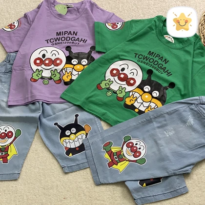 تیشرت شلوارک جین دخترانه طرح joker مناسب 7 تا 10 سال