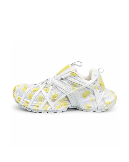 کفش کتانی مردانه مدل بالنسیاگا اسپایدر کاستوم سفید زرد BALENCIAGA SPIDE