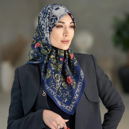 روسری ابریشم توییل دوردستدوز (قواره صد) 30179