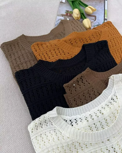 بلوز قلاب بافی 5 رنگ کد 5284