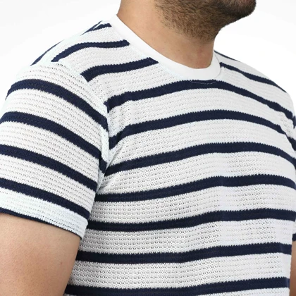 تیشرت آستین کوتاه بافت مردانه سیزر مدل 15512064