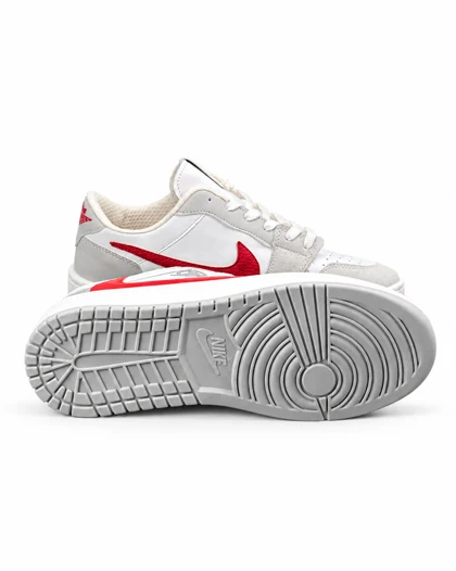 کفش کتانی مردانه مدل نایکی ترویس طوسی سفید قرمز Nike travis