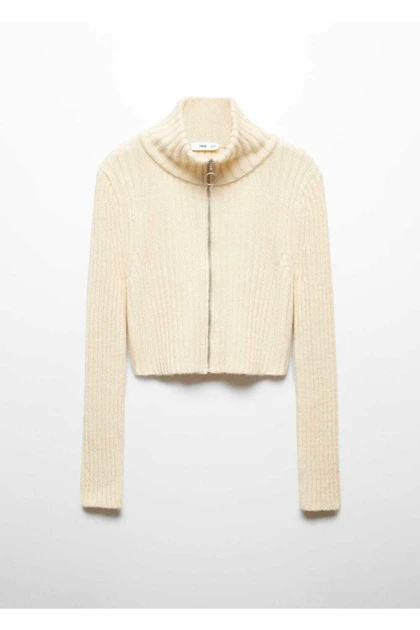 ژاکت کش باف پشمی زنانه اورجینال منگو mango