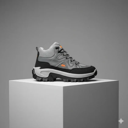 کفش ساق‌دار مردانه طوسی مدل JAX