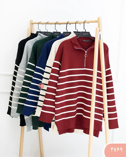 بافت راه راه نیم زیپ 4769