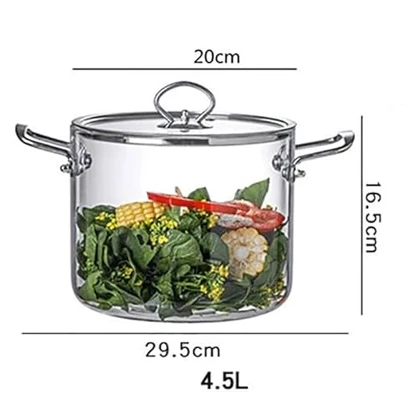 قابلمه پیرکس دسته استیل