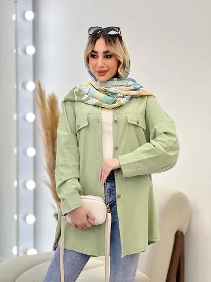 مانتو جیب نما بغل زیپ